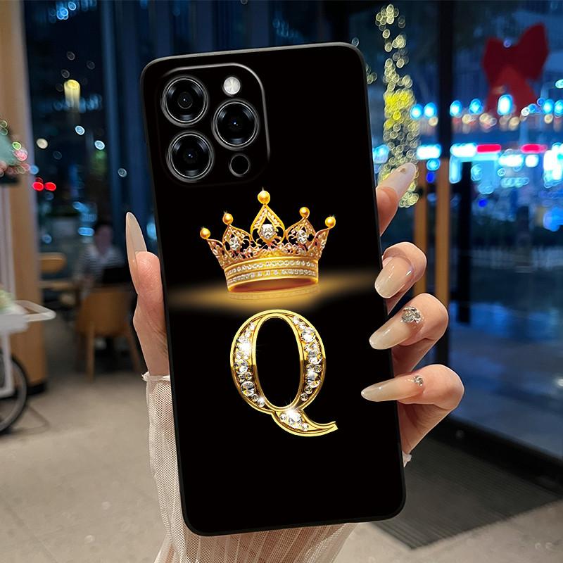 Glitter Crown Lucky Letter Pattern Shockproof Couple Phone Case For Doogee Note 58 58 Pro Casing Soft Silicone Black Cover