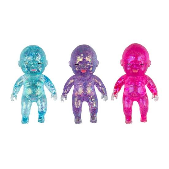 Glitter Babies Stress Relief Toy Slow Rising Anxiety Relieving Mini Baby Squeeze Toy Soft Stretchy Relaxation Stress Ball Fidget Toy