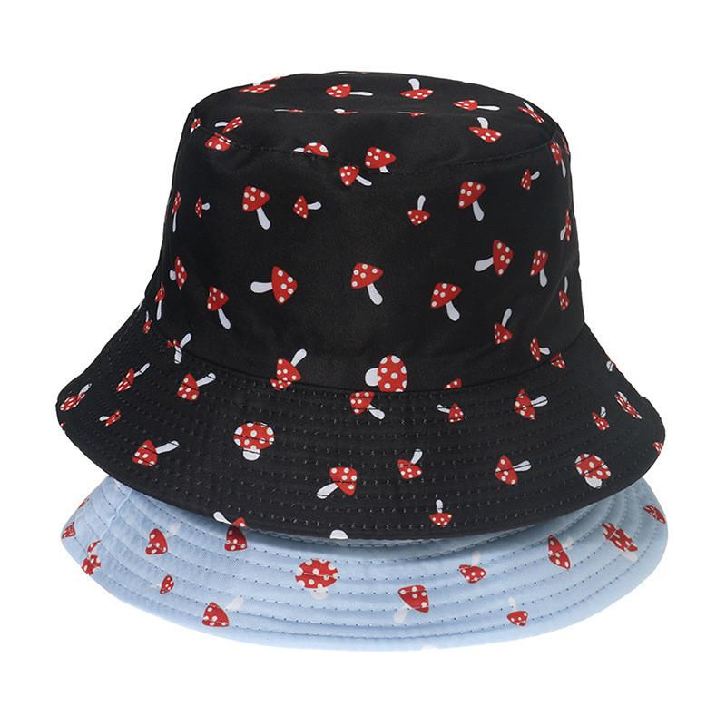 Stylish Artsy Fisherman Hat For Women Korean Style Sun Hat With Mushroom Print