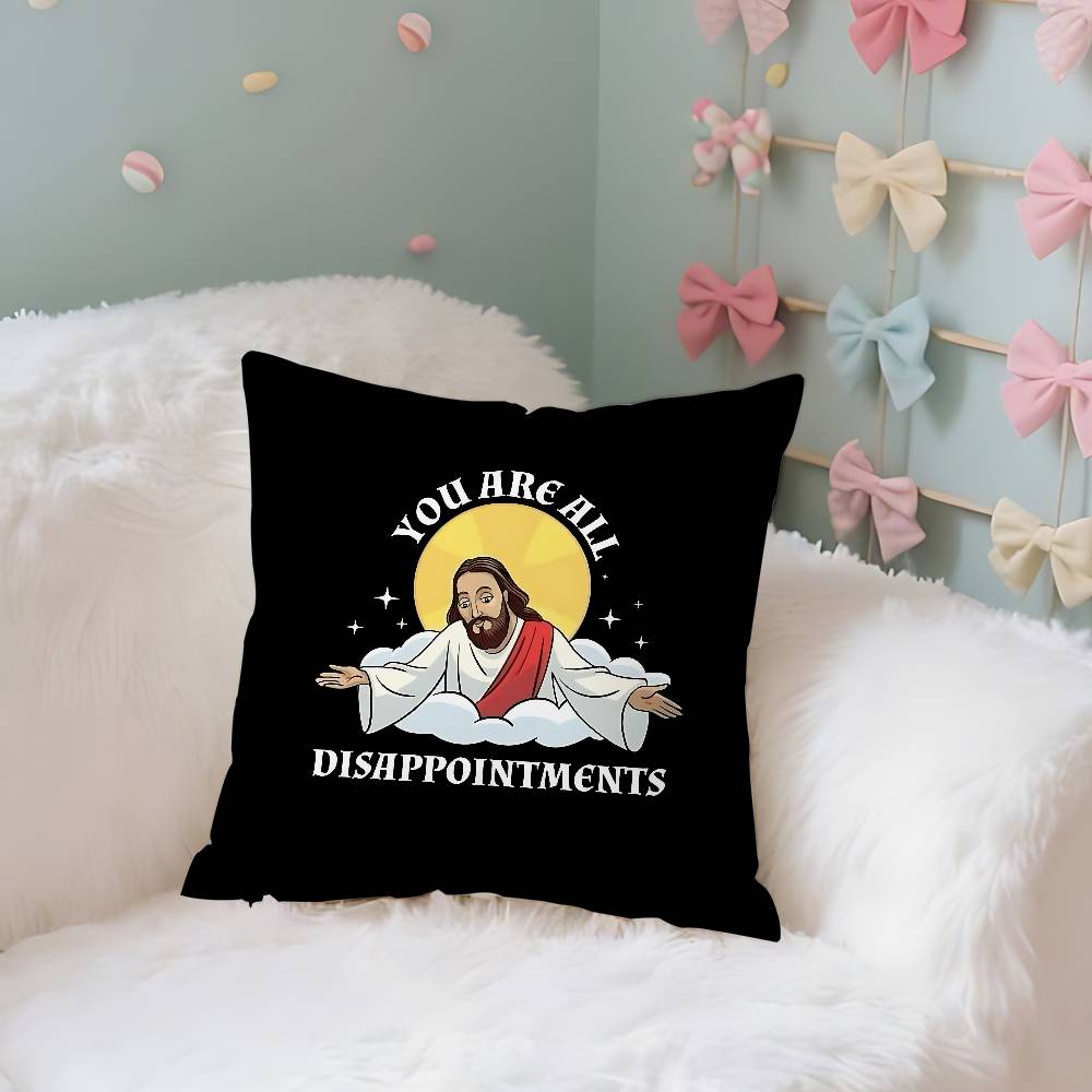 Jesus I Saw That Pillow Case Cushion Cover Soft Cute Throw Pillow Case For Car Sofa Pillowcase Polyester With Zipper
