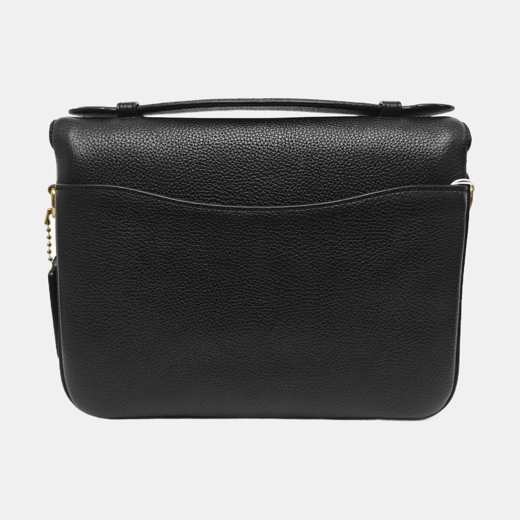 [Gebraucht] Cassie Schwarze Leder Schultertasche Tragetasche Goldene Beschläge Abnehmbarer Riemen - Sehr Gut #M9JZZX