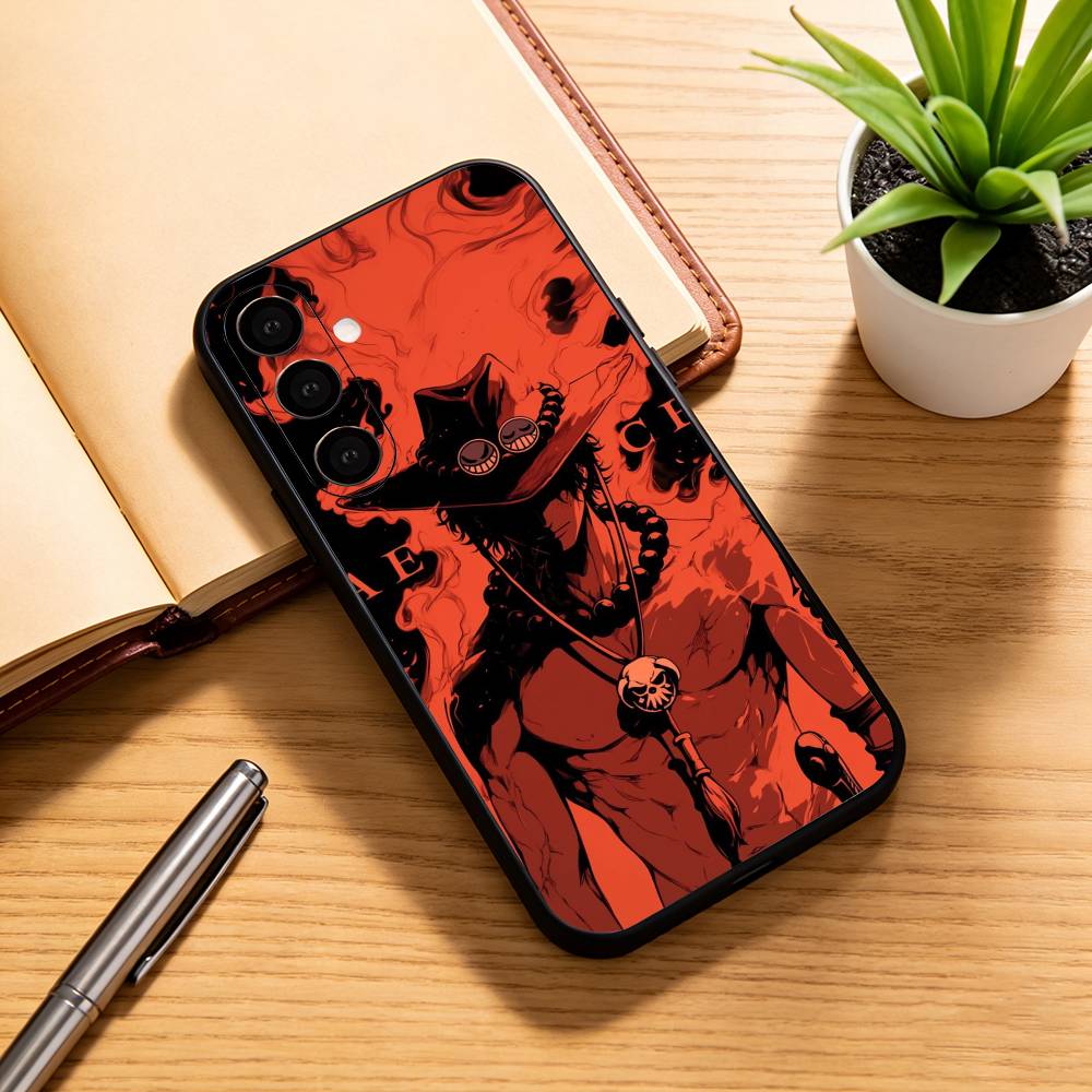 Portgas D. Ace Fire Fist One Piece  Phone Case Black Silicone Soft For Samsung Galaxy A73,A72,A71,A70,A53,A52,A51