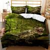 Dinosaur Bedding Set Jurassic Age Tyrannosaurus Rex Duvet Cover Set Kids Boys Queen King Full Twin White Polyester Quilt Cover