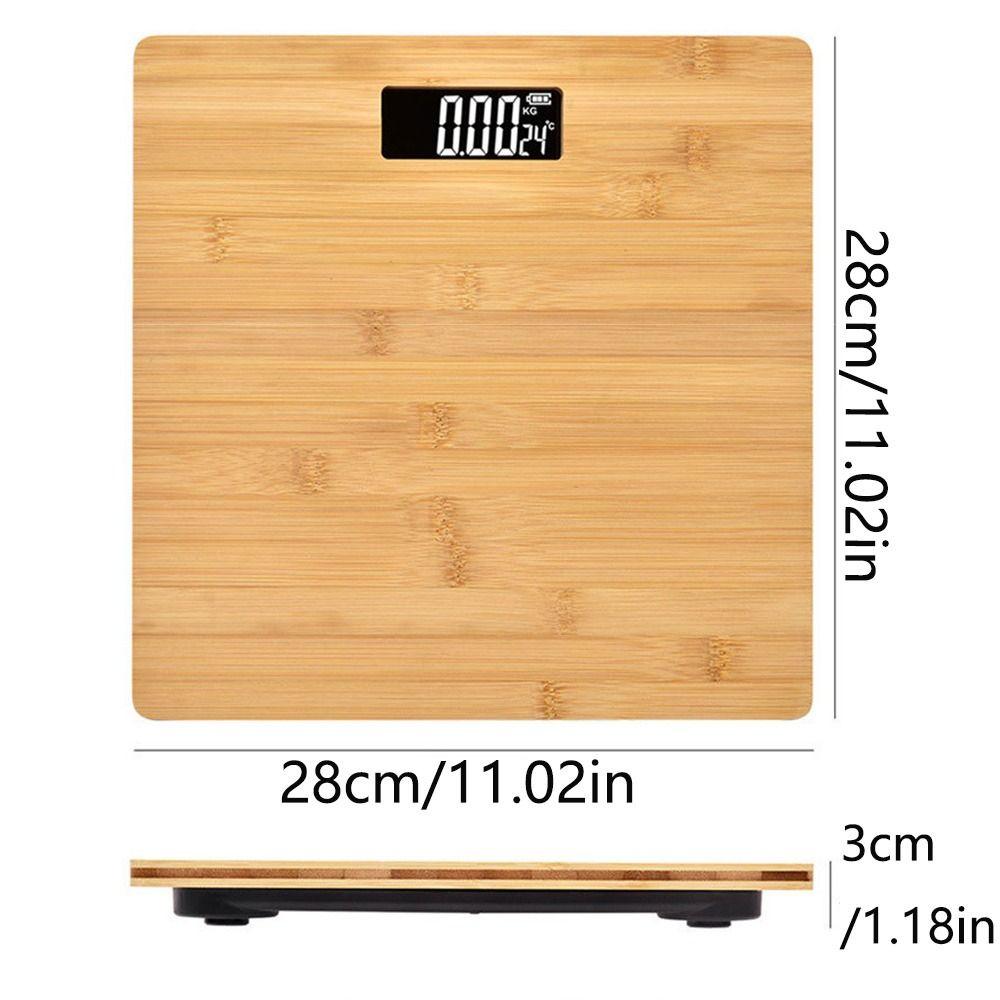 180KG Model Bamboo Weight Scale Square Electronic Weighing Scale Woman Body Scales  Home Use