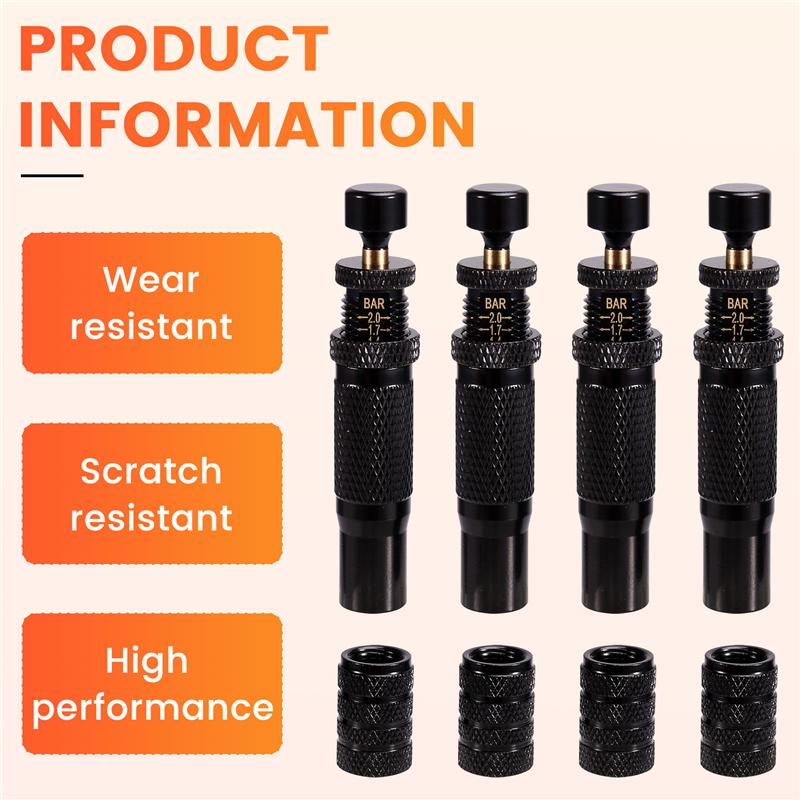 Automatic Tire Deflator,10-30 PSI/0.7-2 BAR Adjustable Tire Deflator Kit,Air Down Tire Deflators Offroad Accessories чёрный