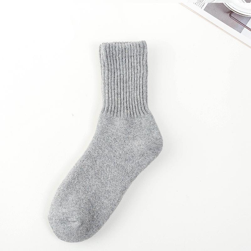 Men's Autumn and Winter New Products Thick Warm Solid Color High Like Rib Hair Ring Tube Socks