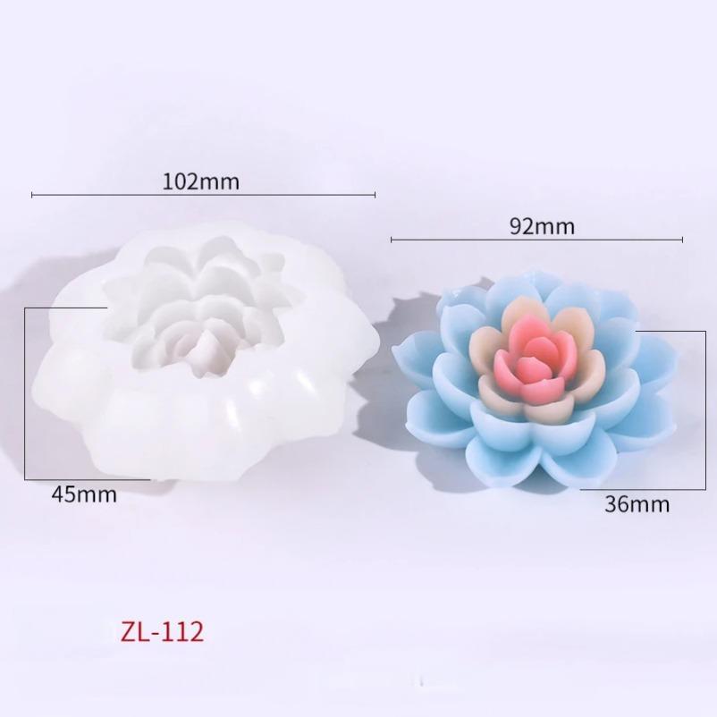3D Lotus Silicone Candle Molds DIY Rose Flower Soap Plaster Resin Casting Mold Handmade Chocolate Fudge Cake Baking Tools