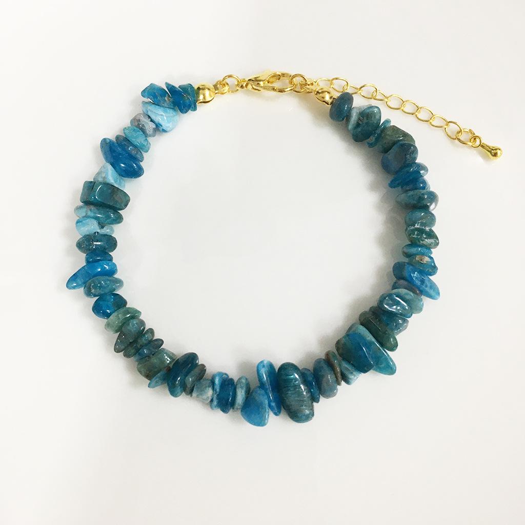 Multicolor Fashion Sweet Irregular Stone Bracelet: Women's Strawberry Crystal & Aquamarine