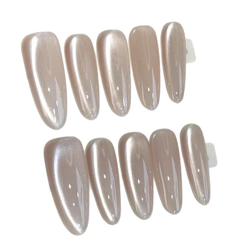Sky Mirror Cat Eye Nude Nail Stickers: Elegant, Simple, Long-Lasting Wear