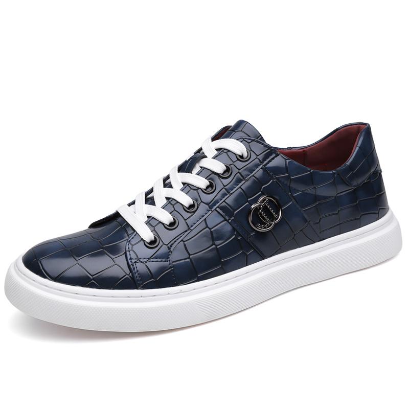 Fashion Men's Leather Casual Shoes Big Size 48 Luxury Designer Board Shoes Man Brand Shoes Lace-up Flat Summer Sneakers For Man
