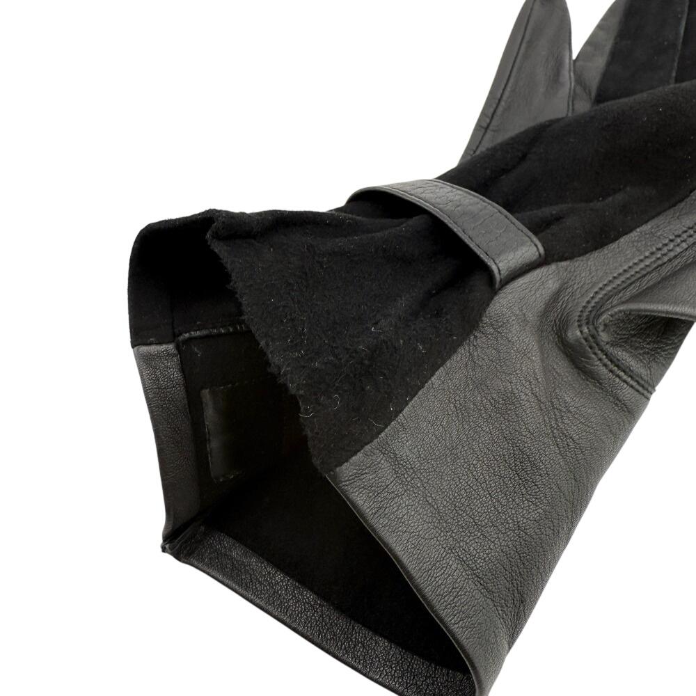 Dior suede Logo embossing leather gloves black leather Women Used