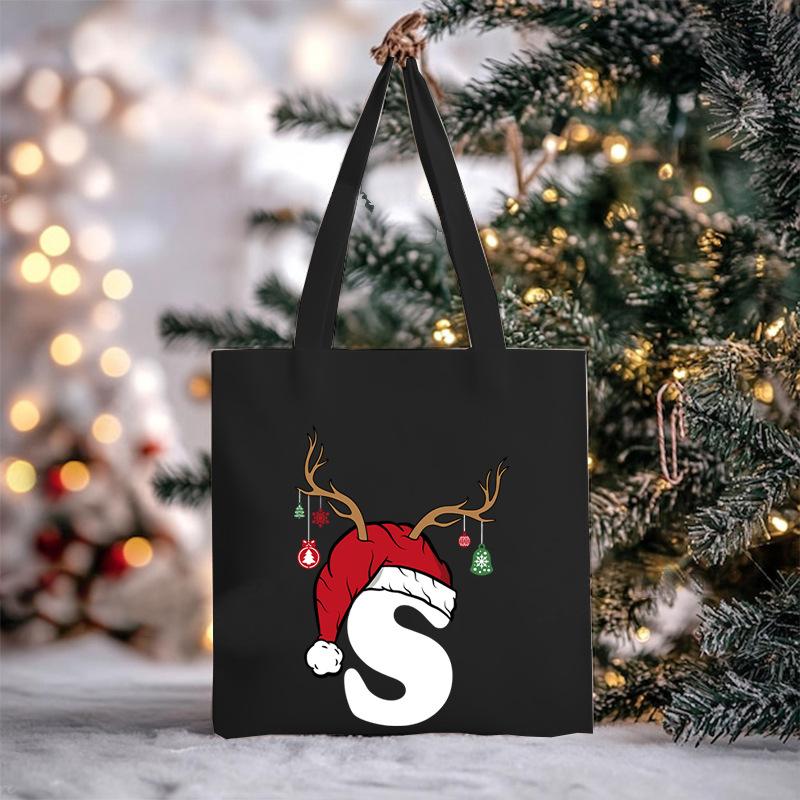 Christmas Letter Print Messenger Bag Student Casual Canvas Bag New
