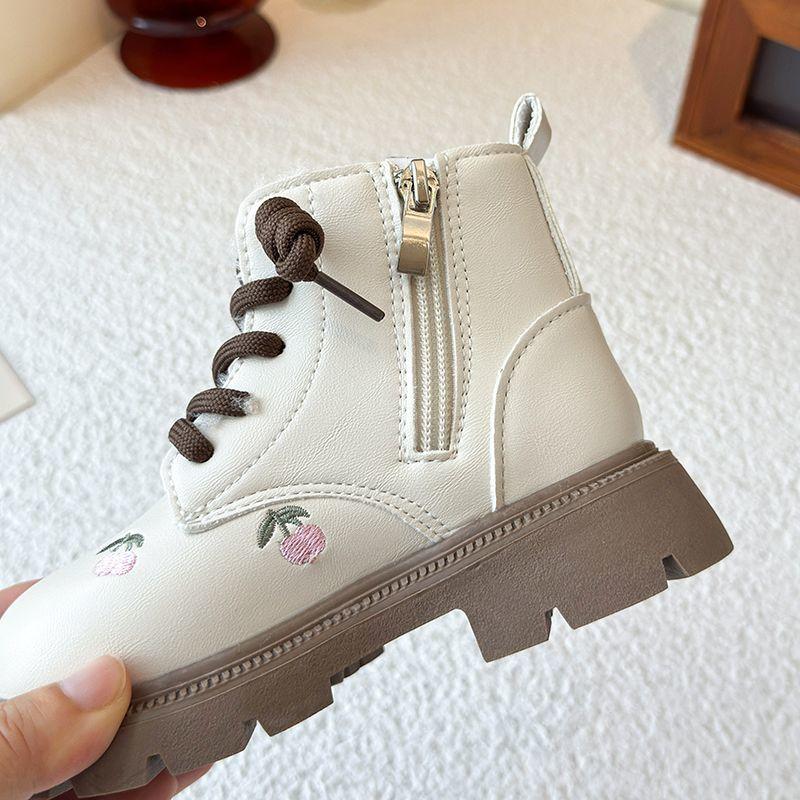 Children's Fashionable Princess Boots for Autumn and Winter, Sweet Embroidered Single Boots for Girls