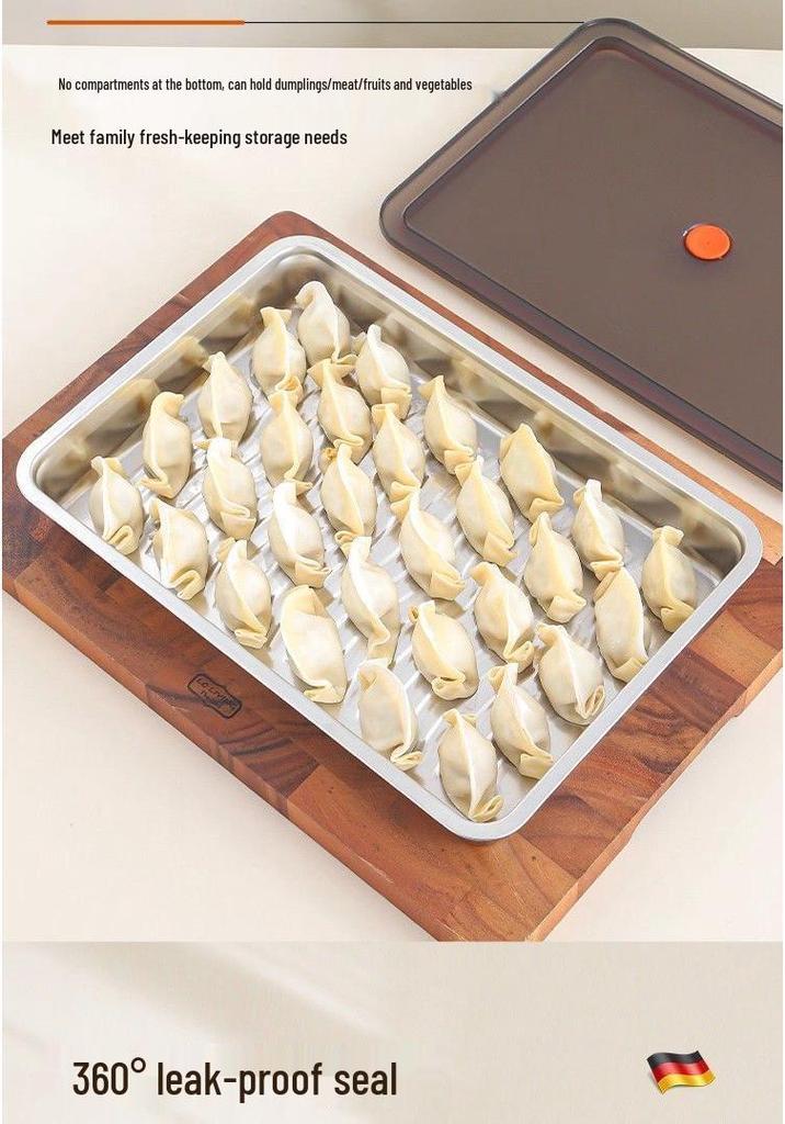 Food-Grade Stainless Steel Dumpling Freezer Storage Box