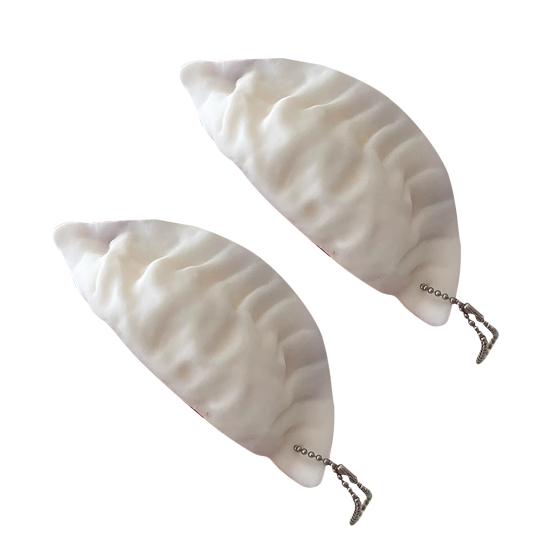 1/2/3/4Pcs Stress Relief Dumpling Toy with Bead Chain Simulated Dumpling Squeeze Sensory Fidget Toy Bag Backpack Hanging Decoration