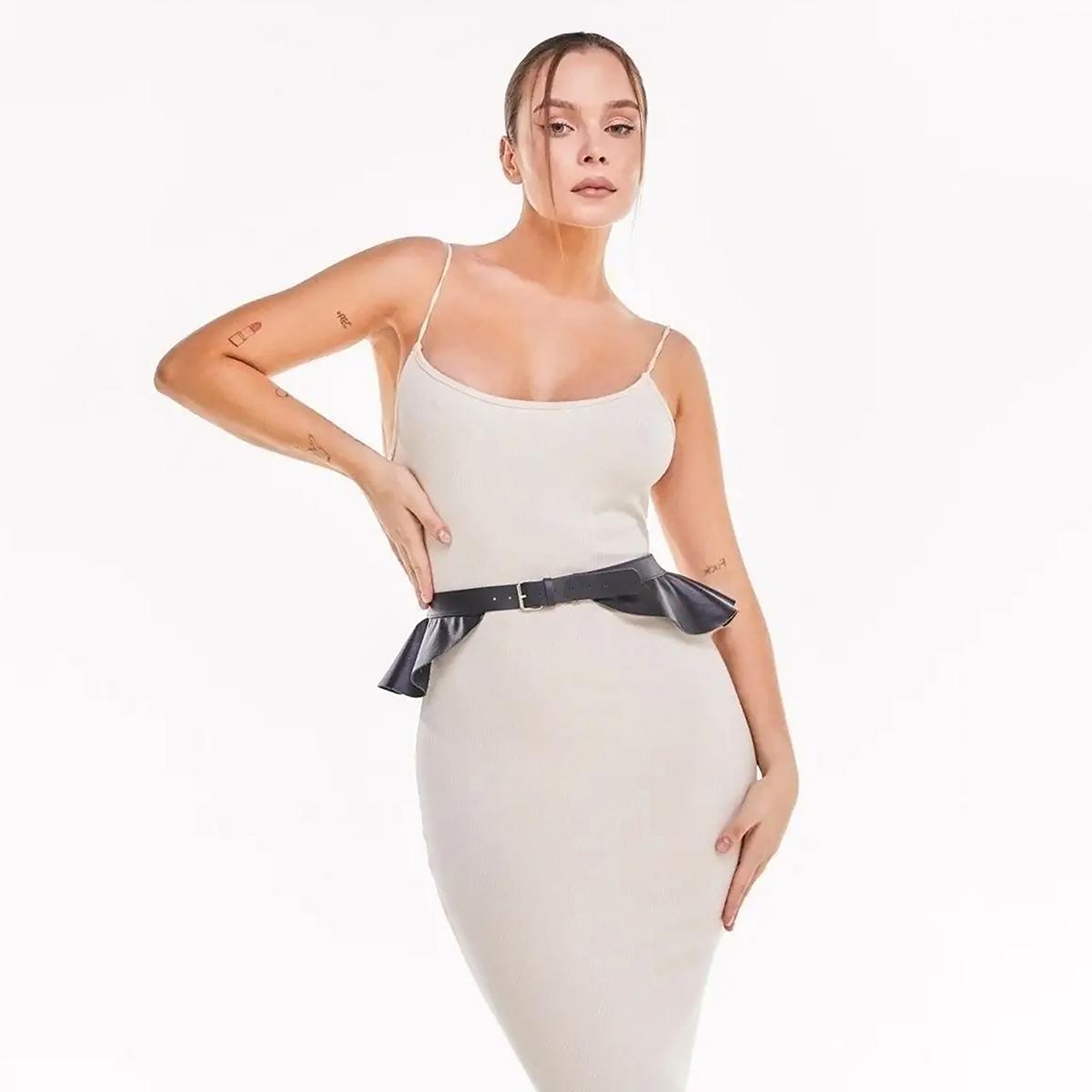 Fashion Waistband Women Leather Waist Belt Fringe Skirt Belt Decorative Peplum Skirt Gothic Clothing Accessories