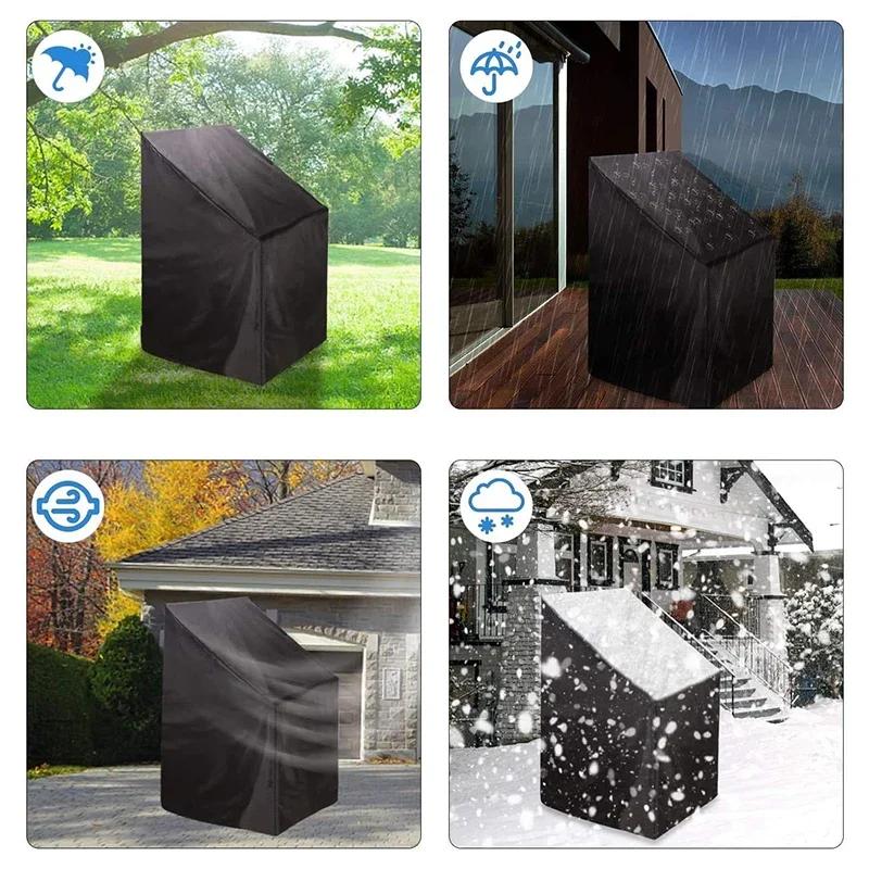 Husă Robustă pentru Scaune Stivuibile, Impermeabilă, Rezistentă la Praf și Ploaie, Husă Protectoare pentru Mobilier de Exterior, Grădină, Terasă Stivuit