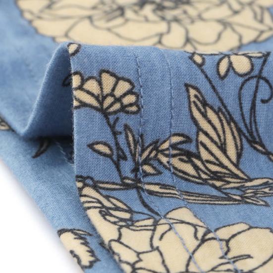 Women Dress Round Neck Short Sleeve Pleated Detail Short Dress Floral Print Flowy Hem Loose Fit Dress Plus Size