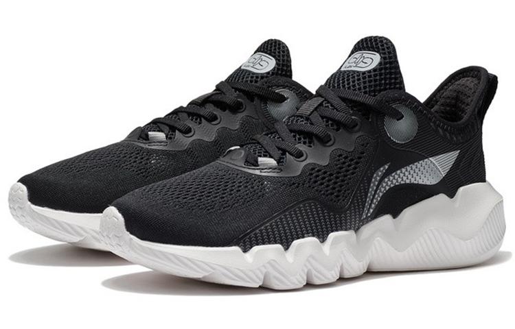 Li Ning Fabric Cushioning Slip Resistant Abrasion Resistant Low Top Casual Shoes Women's Black AGLS024-5
