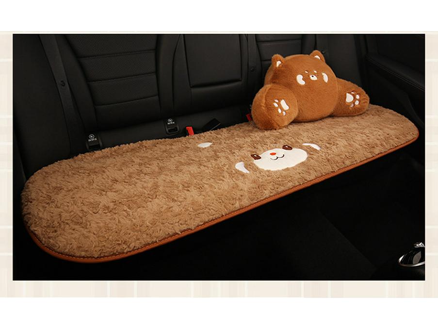 Cartoon Raccoon Winter Plush Car Seat Cushion