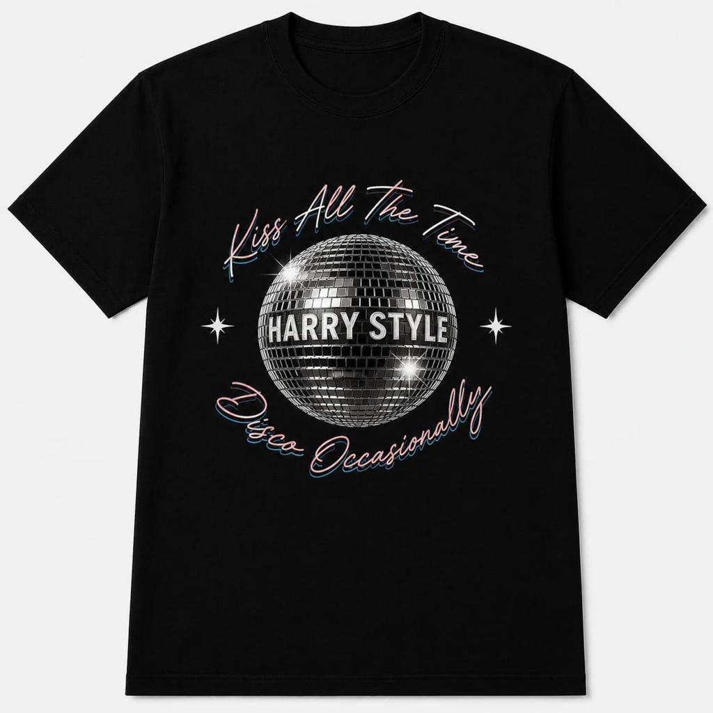 Harry Styles Discokugel T-Shirt, Retro 70er Grafik-T-Shirt, Konzert-Fanbekleidung