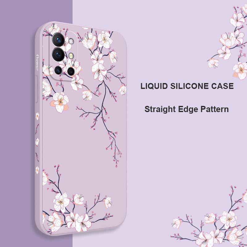 Plum Blossom Phone Case For Oneplus 11 11R 10 10R 10T 9R 9RT 9 8T 8 7 7T Pro 5G Liquid Silicone Cover