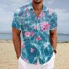 Men's Summer Hawaiian Shirt With Floral Lemon Pattern