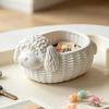 Paper Clip Storage Box Poodle Shaped Organizer, 3D Print Decorative Ornament, Plastic Novelty Desk Decoration White Container for Small Objects