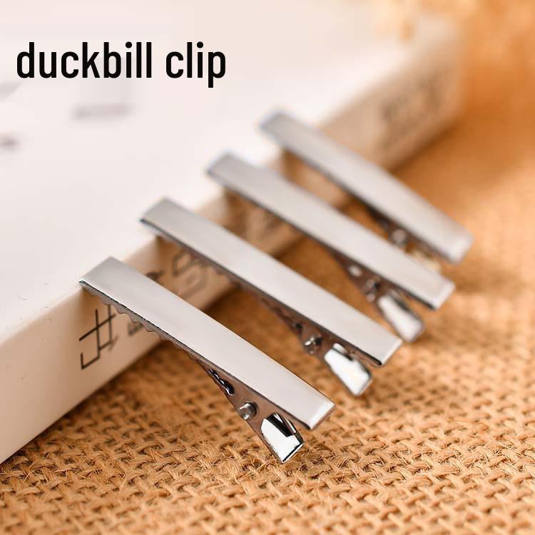 DIY Black Metal Duckbill Hair Clip: Thickened Square Base, Multiple Specifications