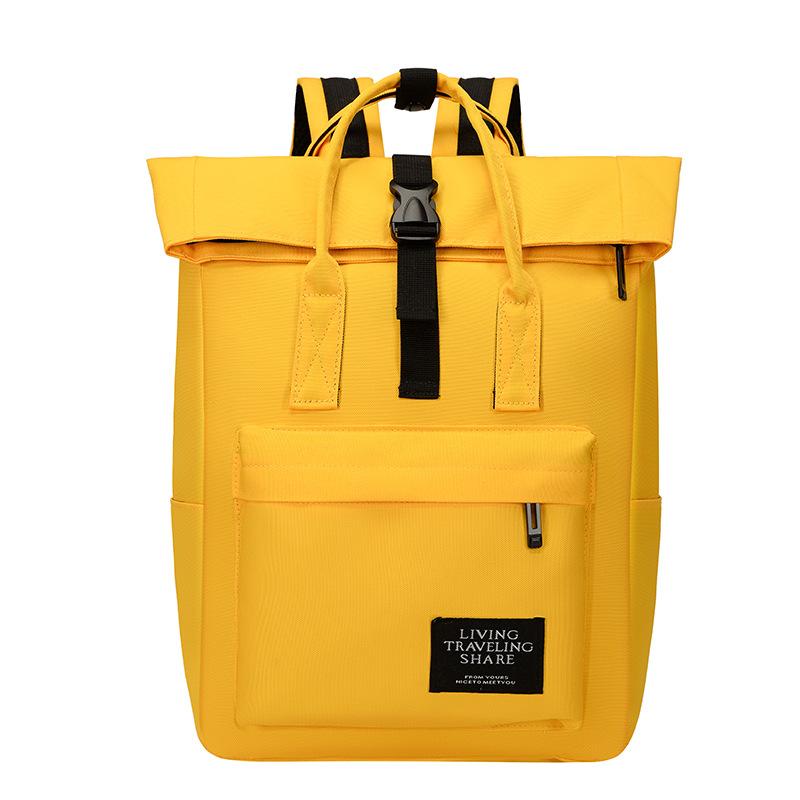 

Школьный рюкзак большой вместимости для студенток, кампус, рюкзак для старшеклассников, однотонный рюкзак, мужской тренд жёлтый