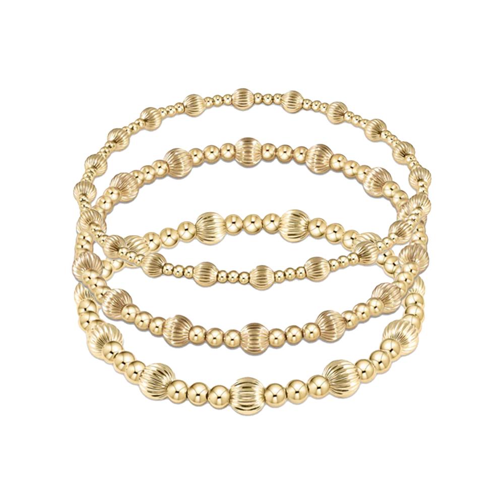 Vlen Gold Plated Stackable Stretch Bracelets for Women Chunky Metal Everyday Layered Jewelry Mixed Metal Bracelet Set Gift