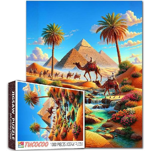 Tucocoo Jigsaw Puzzles 1000 Pieces for Adults-Colorful Seaside Town Hardboard Puzzle-Challenging Puzzle Perfect for Game Nights-DIY Home Wall