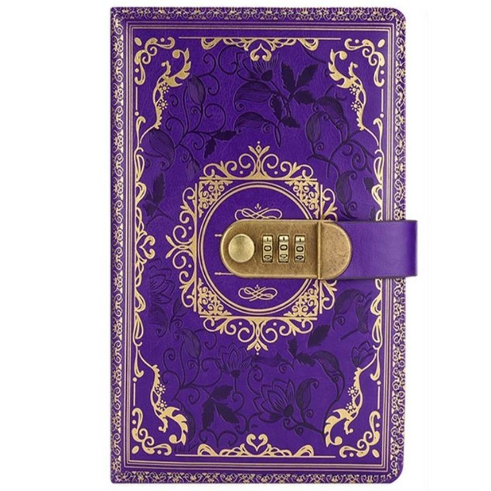 Retro Style PU Leather Notebook Paper Thickness A5 Retro Password Book Student Notebook  Student