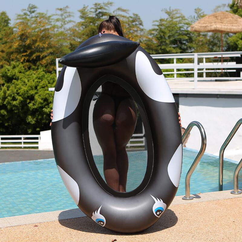 Inflatable Black Whale Water Hammock