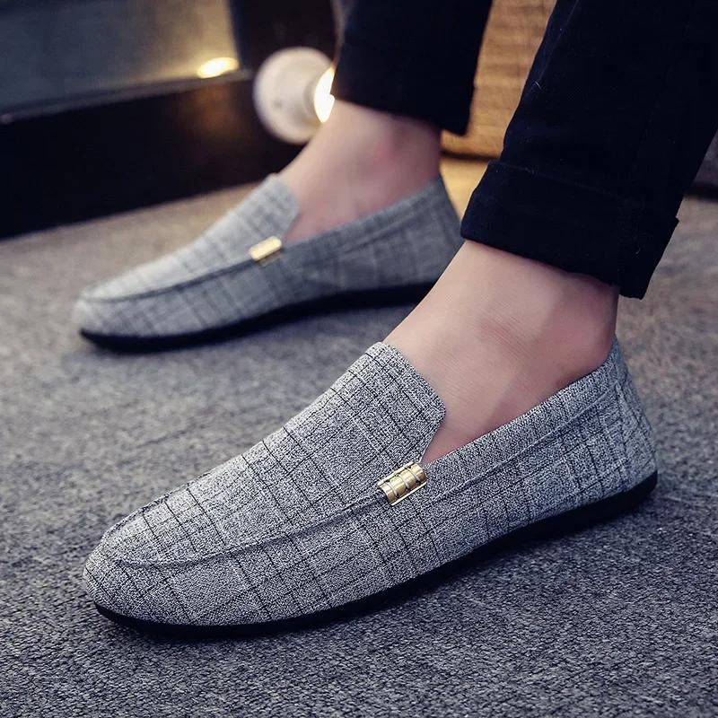 Fashion Men's Flat Loafers Comfortable Casual Shoes Breathable Slip-On Soft Driving Shoes Light Moccasins Hombre Men Lazy Shoes 2025