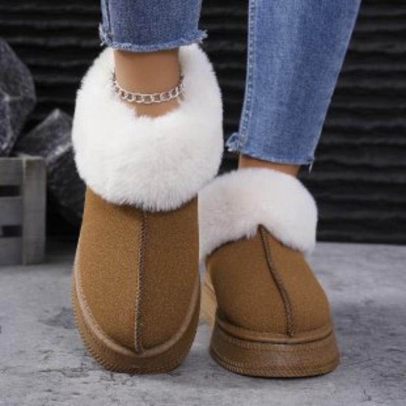 

New large-size snow boots, one-pedal lazy, high-end warm and versatile women s cotton shoes, heightened thick-soled women 42 верблюд