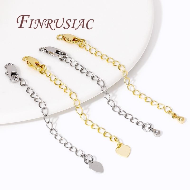 18K Gold Plated Extension Chain with Lobster Clasps Connector For Jewelry Making,Tail Extender Chains,DIY Bracelet Accessories