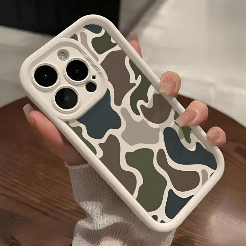 Dual Tone Camo Green Gray Fashion Phone Case For iPhone 17 16 17E 16E 15 14 13 12 11 Pro Max Plus Air