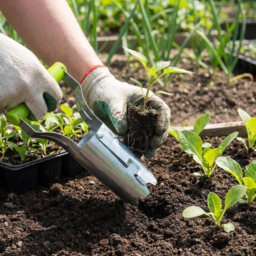 Handheld Seedling Transplanting Plastic Handle Cylinder Vegetable Planter Planting Machine Efficient Seeder Excavator