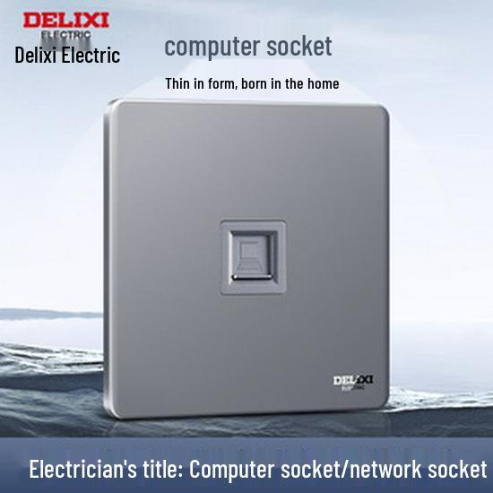 DELIXI 16A Wall Switch Socket for Air Conditioner & Computer, Household Panel, 86 Type, Starry Sky Gray.