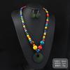 Vintage exaggerated wooden necklace Maillard vacation women's bohemian long niche sweater chain earrings