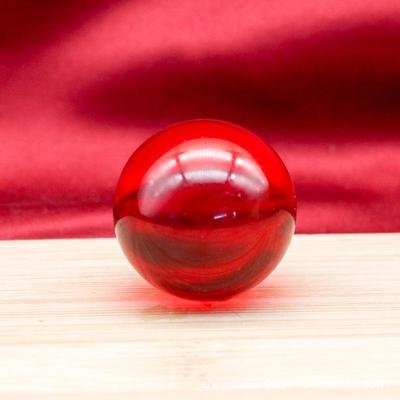 Lucky Bead Red Crystal Ball Ornament with Glass Base and Liuli Ingot