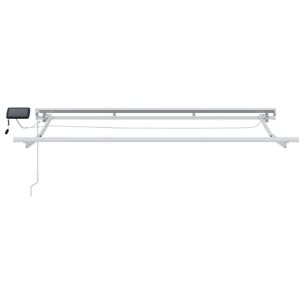 Manual Awning Frame with LEDs Beige and White 3.5 X 2 M
