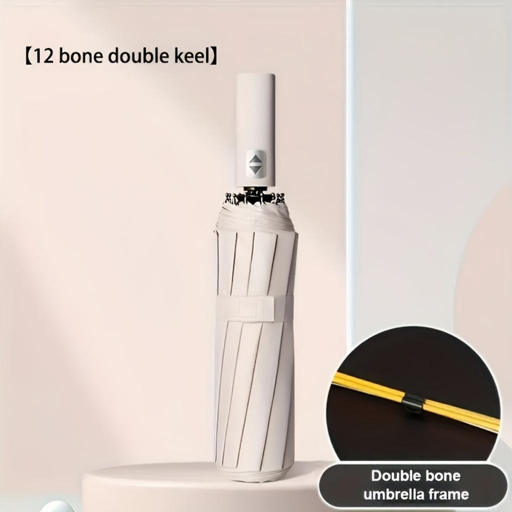24 Keel Automatic Folding Umbrella - Large Size, Double Frame Design, Windproof and Sun Protection, Suitable for Two People To Use