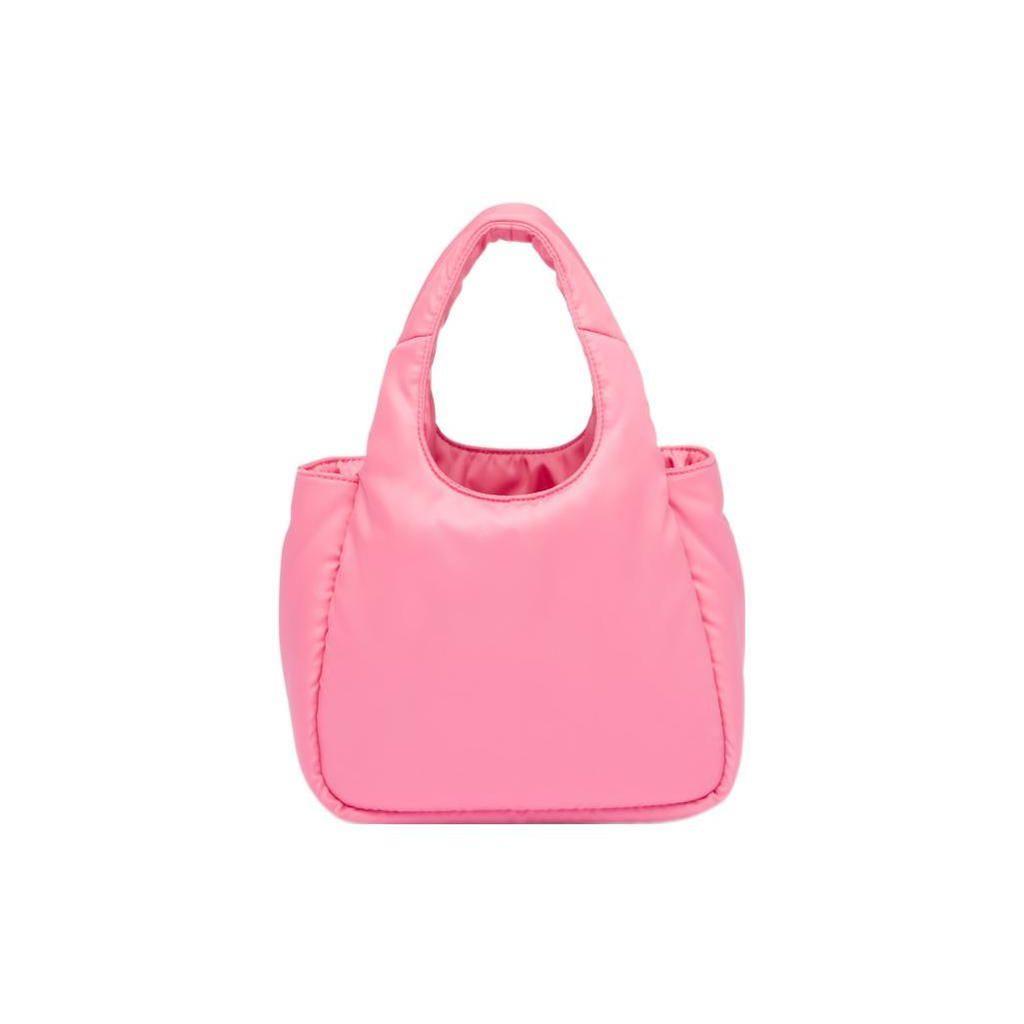 Prada Re-Nylon Enamel Triangle Logo Magnetic Closure Fabric Tote Bag Women Tote Bags Pink 1BA359_RCCJ_F0638_V_OVM