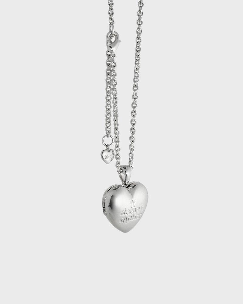 It Doesn'T Matter Memory Heart Locket Necklace (Silver)