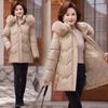 In the elderly mother winter short down cotton jacket grandma winter velvet thickened hooded elderly clothes