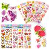 3D Puffy Stickers 6/12 Sheets Pack Random Mixed Butterfly Flower Pattern Bulk Self Adhesive Sticker DIY Scrapbook Decoration ZYF