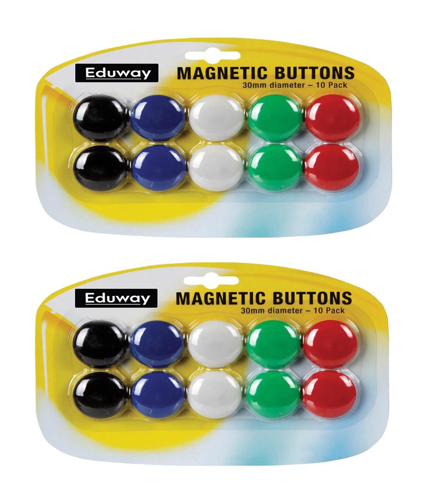 Eduway (Set Of 20) Colourful Magnet Buttons For Fridge, Magnetic Whiteboard | Stick Notes, Photos, Charts And More | Edu