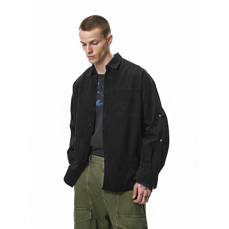 American Street Retro Workwear Washed Long-Sleeve Shirt for Men and Women 2025 Autumn Trendy Brand Lapel Pocket Cardigan Jacket